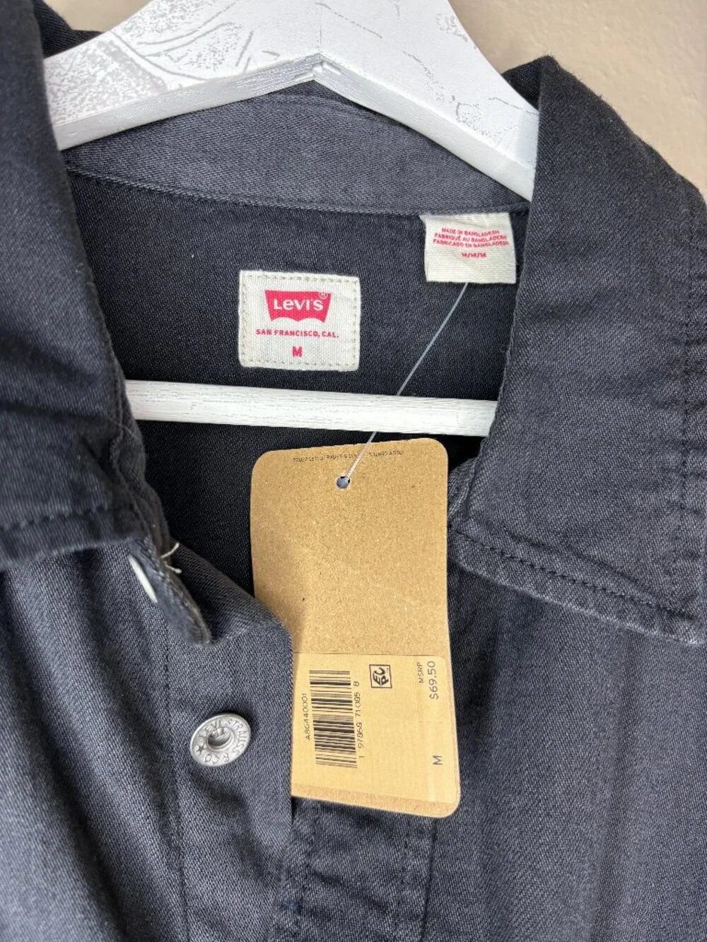 Levi's Mens Medium Flannel Two-tone Gray Shirt NWT